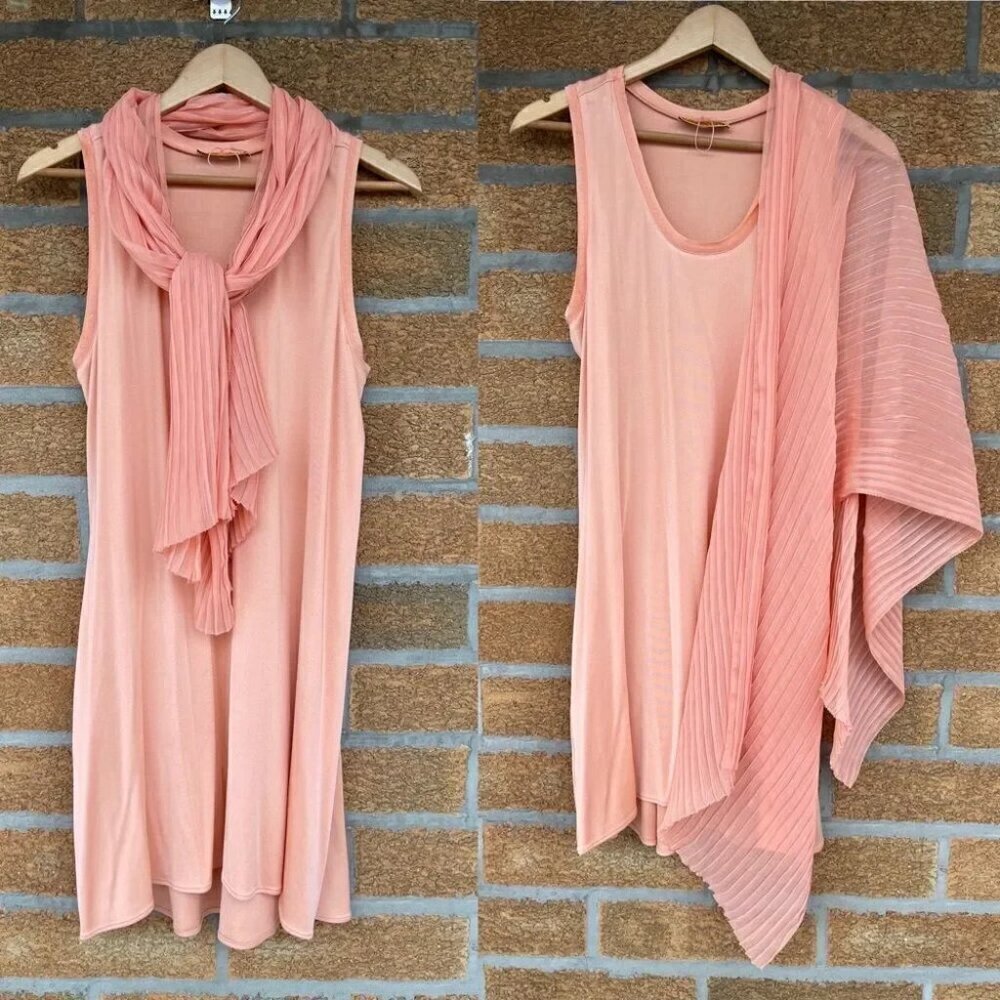Alice + Olivia Slip Peach Silk Dress large